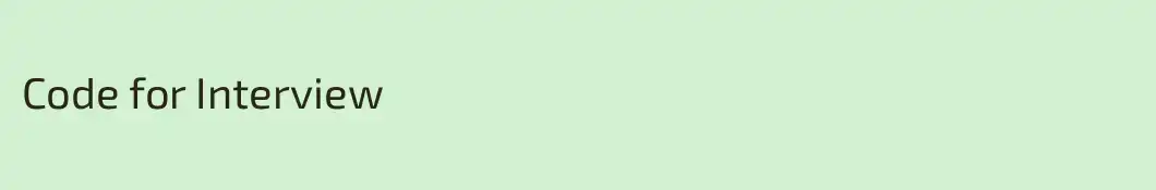 Code for Interview